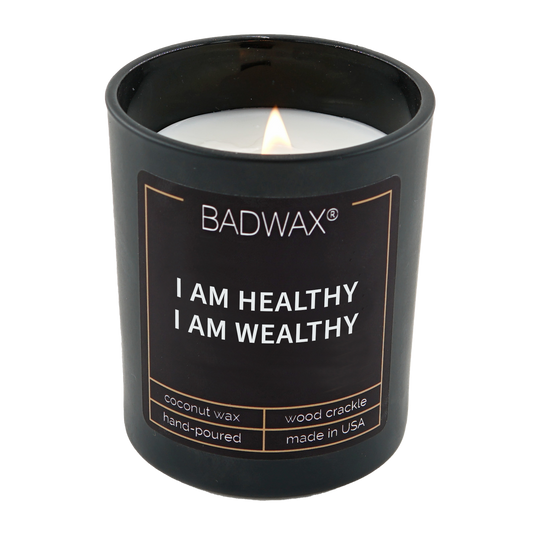 I Am Healthy I Am Wealthy - Manifestation Candle