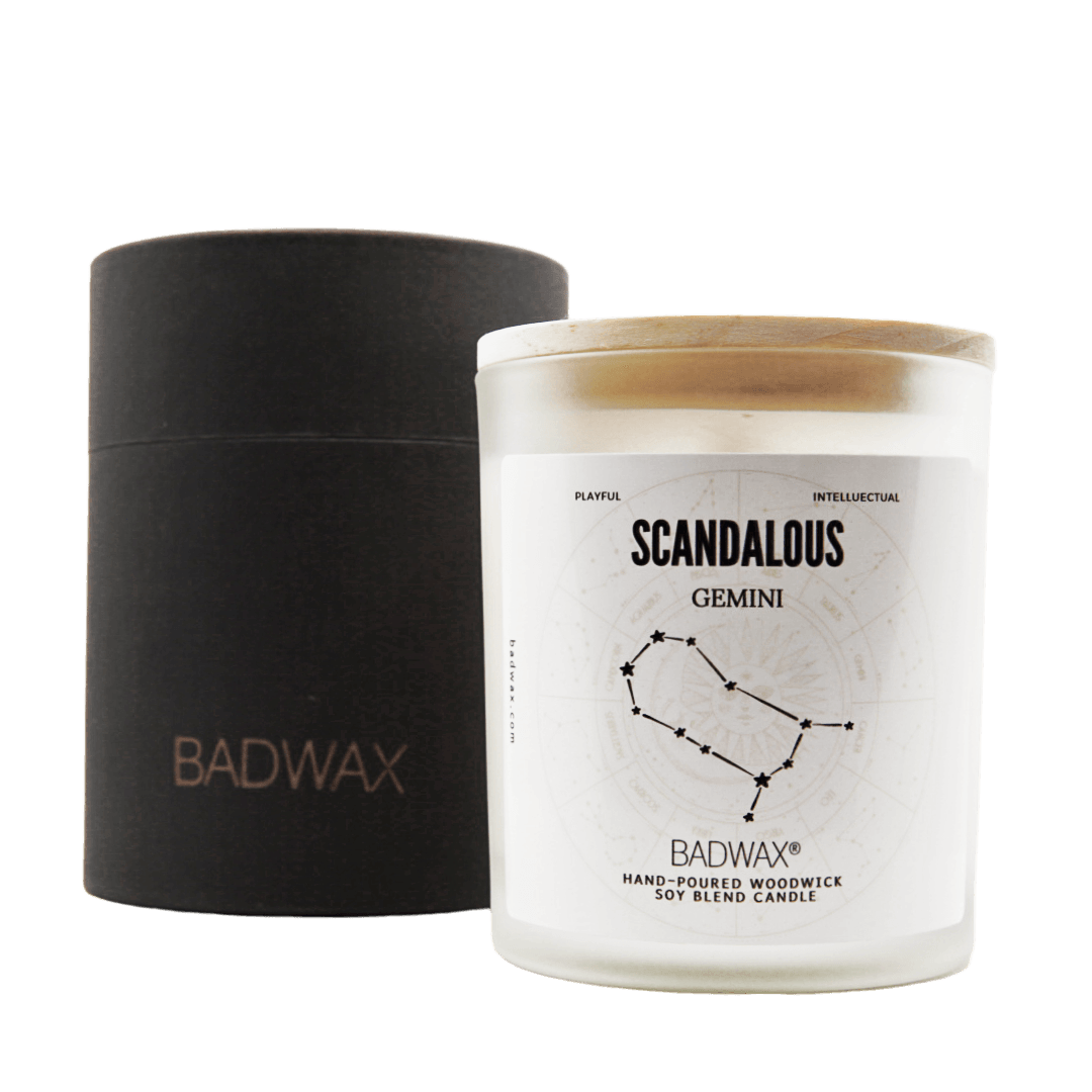 Gemini - Scandalous - Zodiac Constellation Birthday Candle - Woodwick Candle - BADWAX