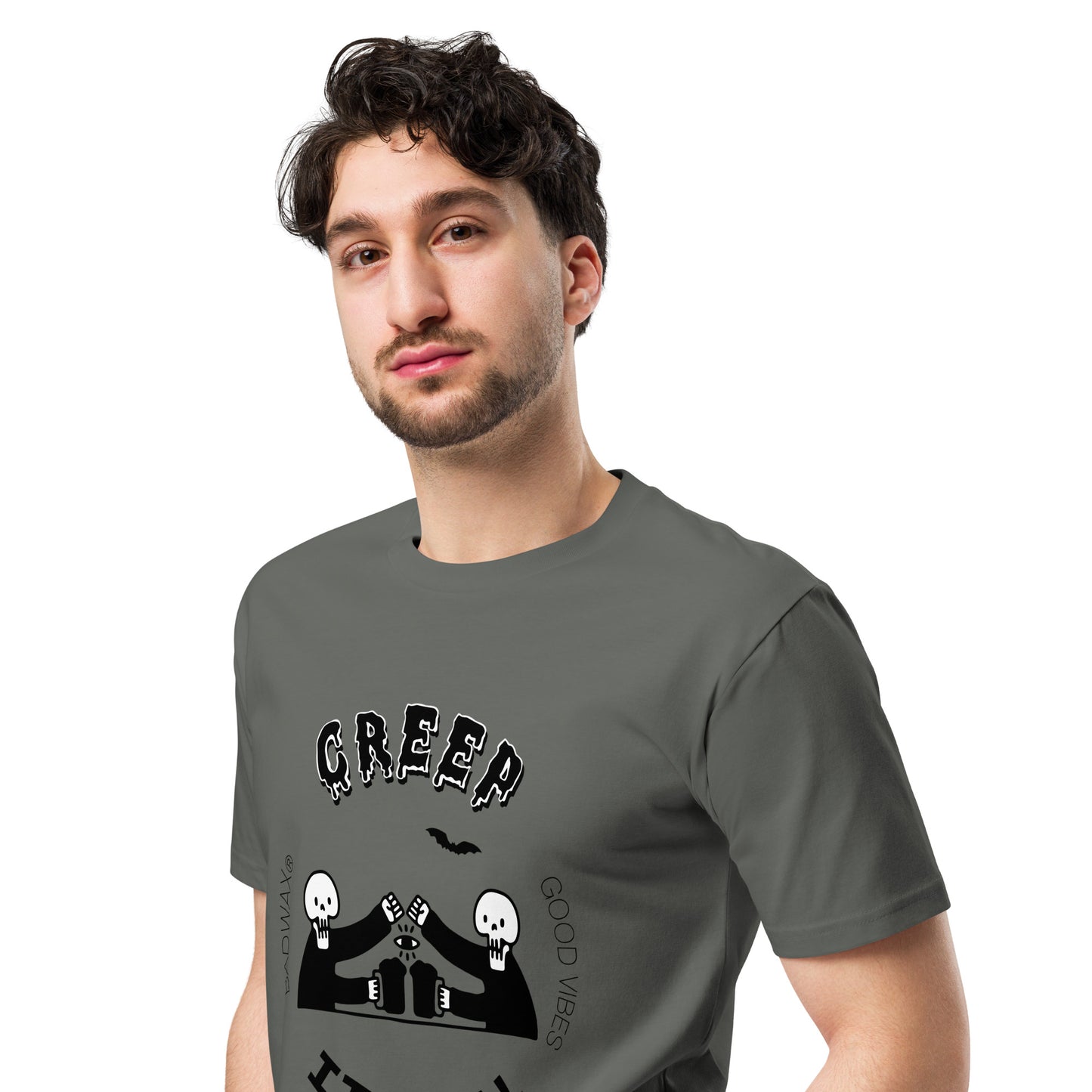 Creep It Real Shirt Charcoal Side