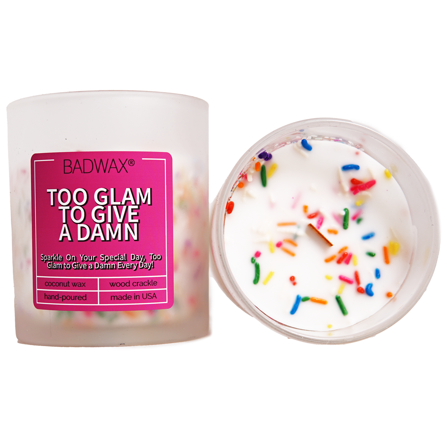 Too Damn To Give A Damn - Birthday Cake Candle - Sprinkles