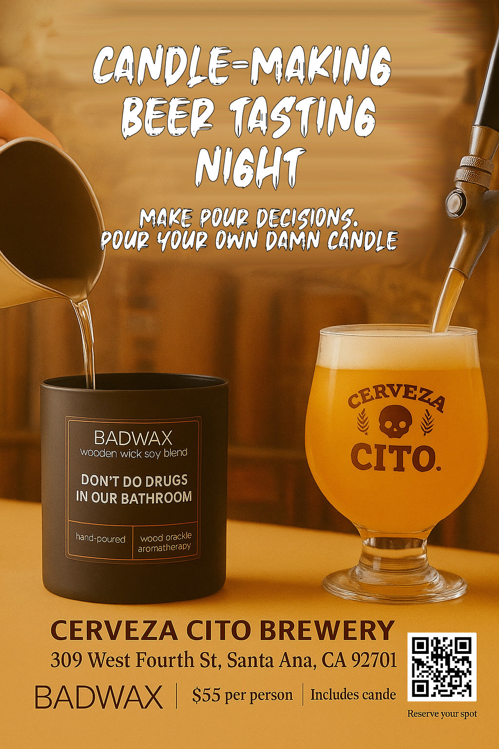 Halloween Candle Making Class – Orange County | BADWAX x Cerveza Cito Brewery (Santa Ana)
