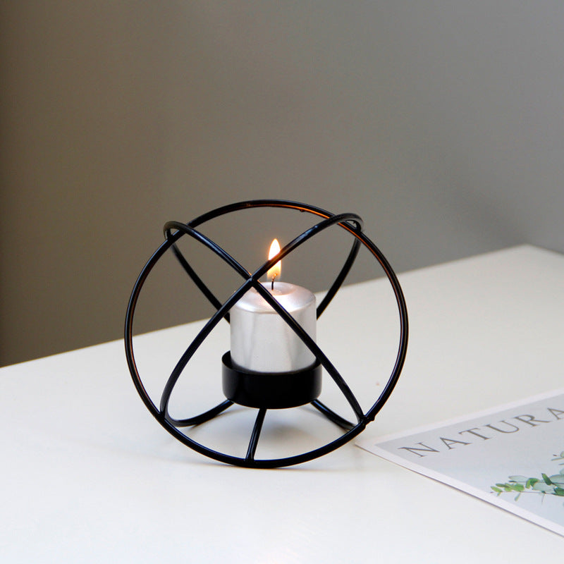 Metal Wrought Iron Candle Holder Creative Spherical Candle Holder