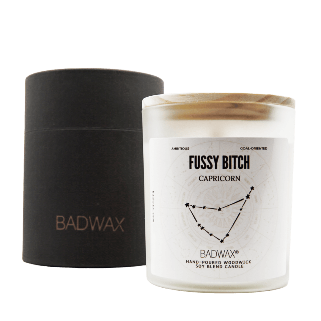 Capricorn - Fussy Bitch - Zodiac Constellation Birthday Candle - Woodwick Candle - BADWAX
