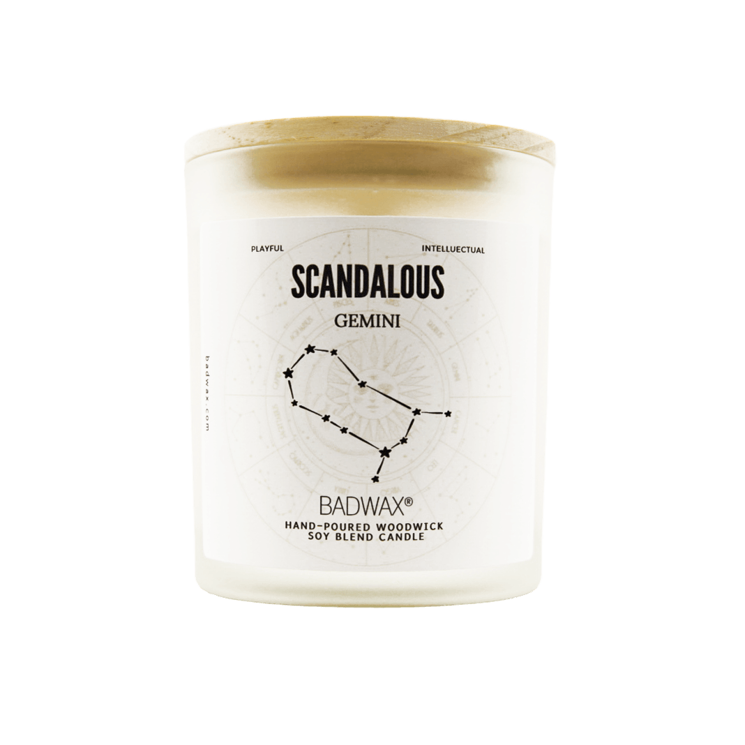 Gemini - Scandalous - Zodiac Constellation Birthday Candle - Woodwick Candle - BADWAX